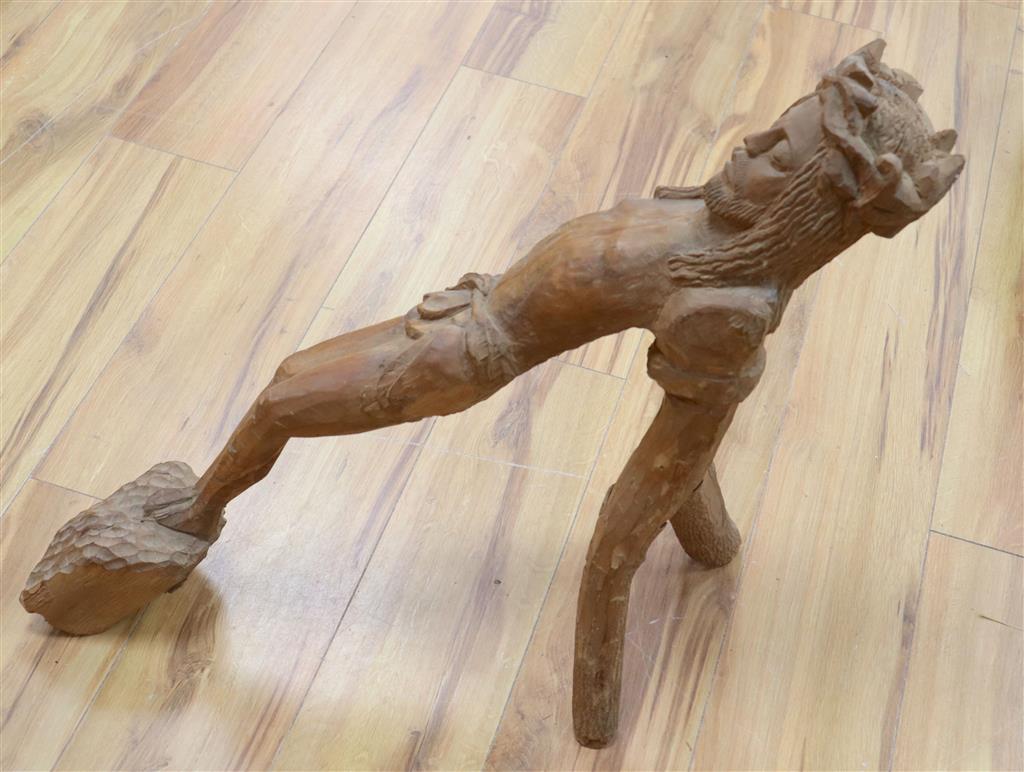 A Christ carving, 81cm